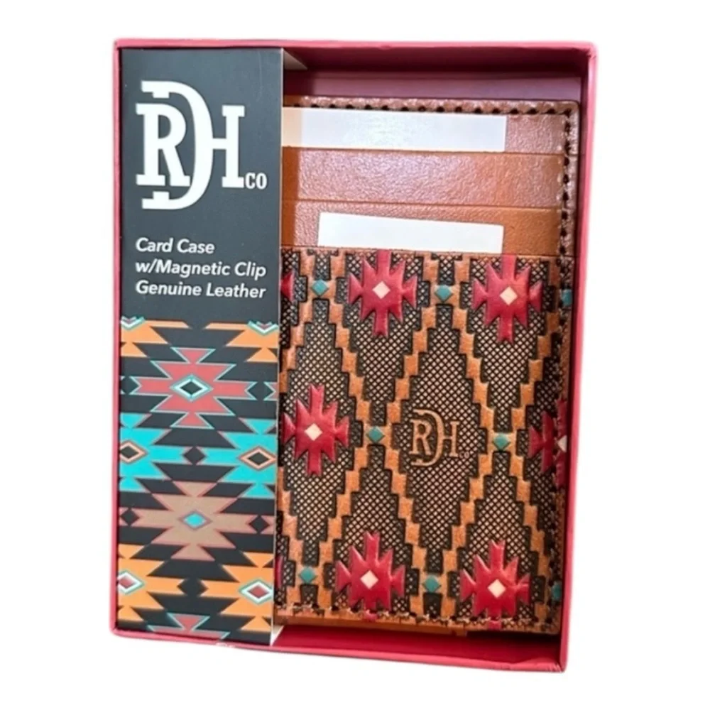 Red Dirt Hat Company Southwestern Card Case with Magnetic Money Clip NWT